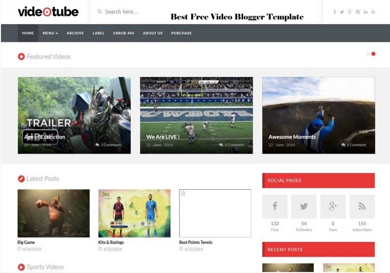 videotube blogger template