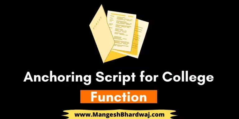Anchoring Script For College Function in Hindi