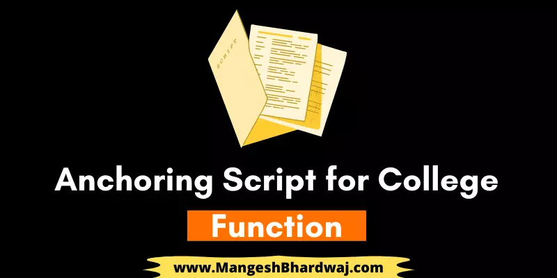 Anchoring Script in Hindi | हिंदी में एंकरिंग कार्यक्रम की शुरुआत